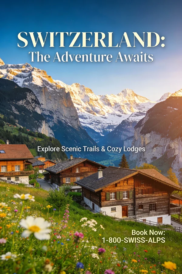 瑞士阿尔卑斯旅行海报